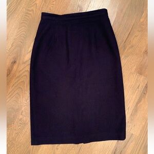 Vintage 1960s/70s Navy Blue Wool Maxi Skirt